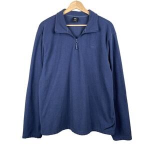 Starter Mens L Navy Blue 1/4 Zip Fleece Pullover Sweater Gorpcore Normcore Sport